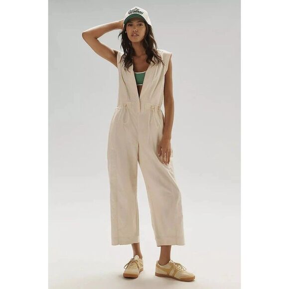 Anthropologie Pants - Daily Practice Anthropologie Soller Drawstring Jumpsuit Straight Leg XL 281876